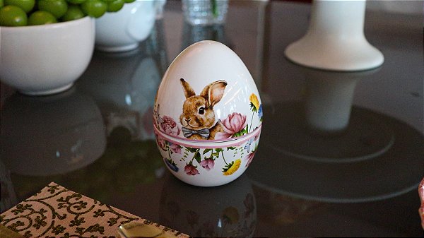 Ovo Decorativo Pequeno Easter Flowers | Cerâmica 7x10