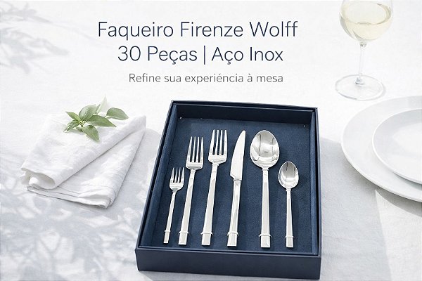 Faqueiro Firenze Wolff 30 Peças | Aço Inox