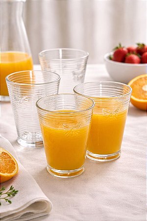 Jogo 4 Copos Lines Butterfly 350ml | Vidro