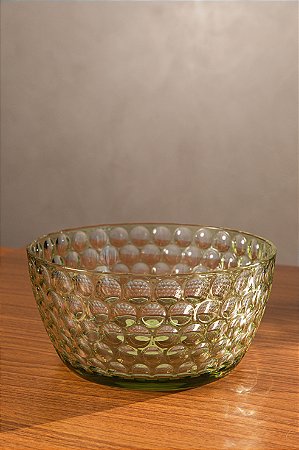 Saladeira Lapidada Círculos 25,3cm  | Acrílico