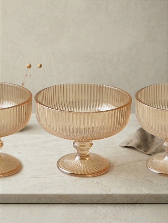 Taça sorvete versalhes 6 un. âmbar 310 ml | vidro 13x21