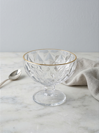 Taça clear borda dourada 6 un. transparente 310 ml | vidro 13x23