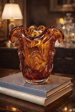 Jarra de vidro decorativa ambar | 12x16