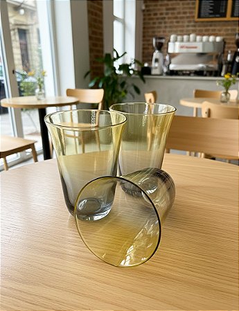 Copo Âmbar e Cinza 300ml | Vidro 8,5x12