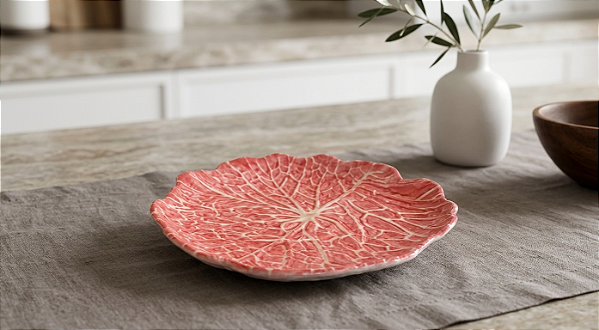 PRATO SOBREMESA RELEVADO COUVE ROSA MATTE | 21x2