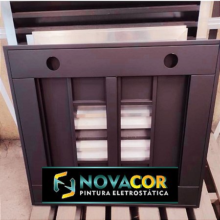 Pintura eletrostática em Coifa de aço galvanizado preto fosco