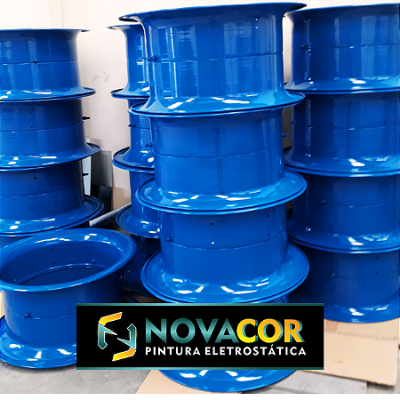 Pintura eletrostática em Aço carbono azul brilhante