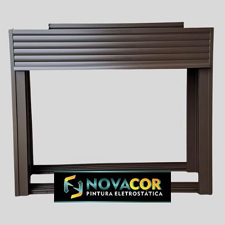 Pintura eletrostática em Janela na cor bronze liso fosco