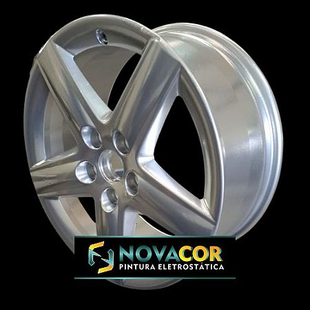 Pintura eletrostática em Roda na cor prata brilhante