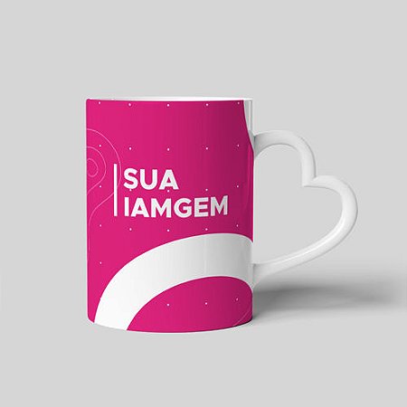 Caneca Branca com Alça em Formato de Coração