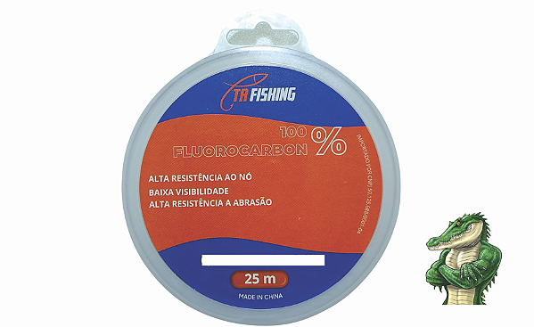 Linha Fluorocarbon 100% rolo com 25m Alta resistência 0,50mm