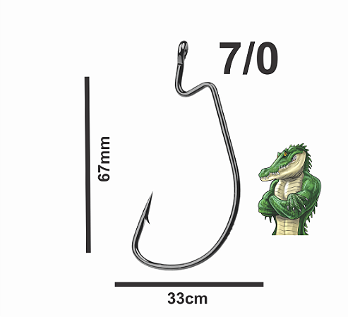 Anzol Offset 7/0  kit com 10 pç marca EWG