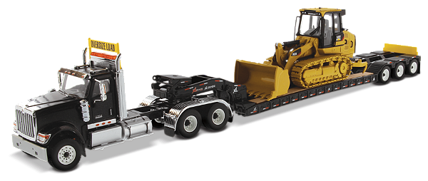 Miniatura Caminhão Plataforma HX520 e Trator De Esteira 1/50