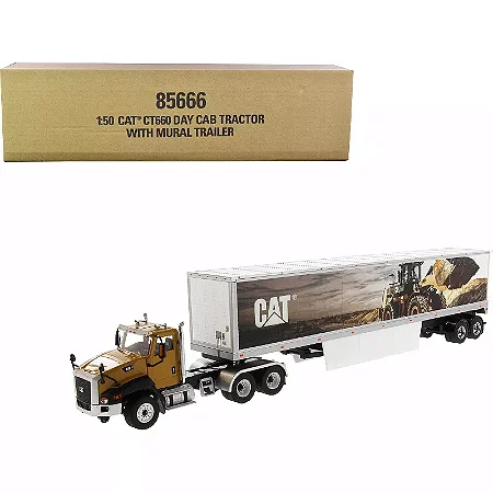 Miniatura Caminhão Carreta Caterpillar CT660 1/50 Detalhada