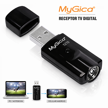 Receptor TV Digital Full HD Mygica S270 para PC, Notebook, Celular e Tablet