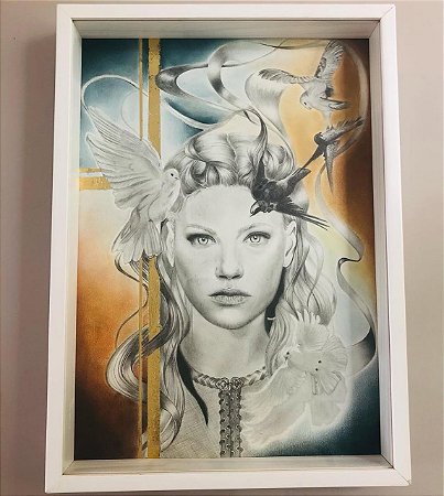 Obra Original Carne e Espírito com Moldura