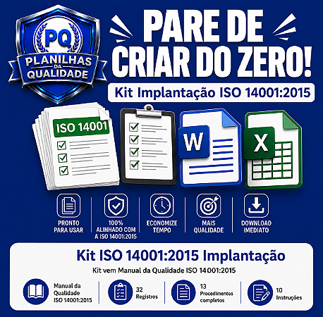 Kit ISO 14001:2015 Implantação