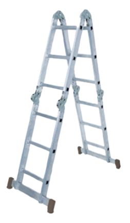 Escada Multifuncional Articulada 12 degraus (3x4) em Alumínio Reisam