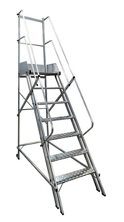Escada Plataforma 1,75 m (6 Degraus + Patamar) Modelo NR12