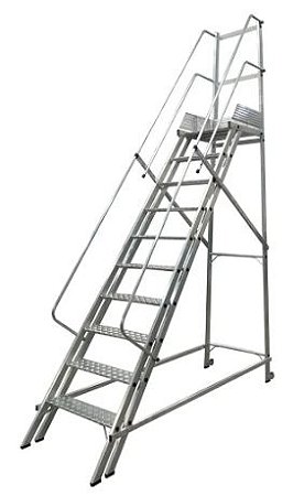Escada Plataforma 2,50 m (9 Degraus + Patamar) Modelo NR12