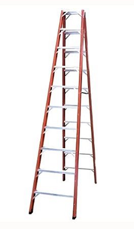 Escada Tesoura Duplo Acesso Fibra Vidro TAF-11 altura 3,04 M