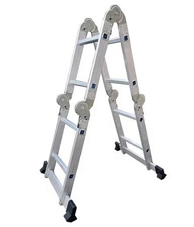 Escada Multifuncional Articulada 8 degraus (2x4) em Alumínio Eleva