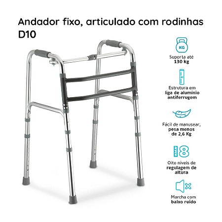 Andador alumínio 3x1 D10 Dellamed