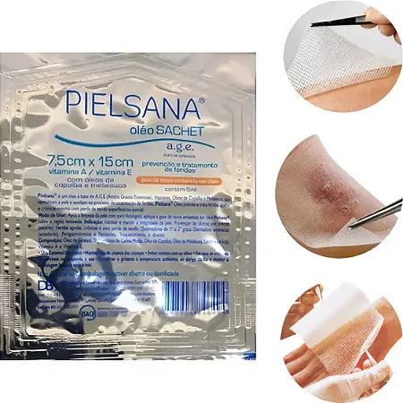 Curativo nao aderente gaze de rayon 7,5 x 15 5ml (unidade) - Pielsana