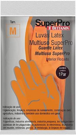 LUVA LATEX MULTIUSO SUPERPRO - BETTANIN -  M