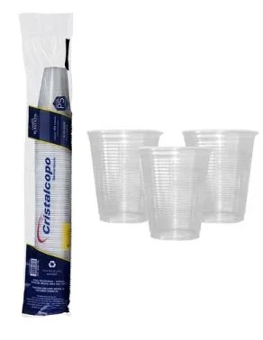 COPO 180ML TRANSPARENTE COM 100 UNIDADES - CRISTALCOPO