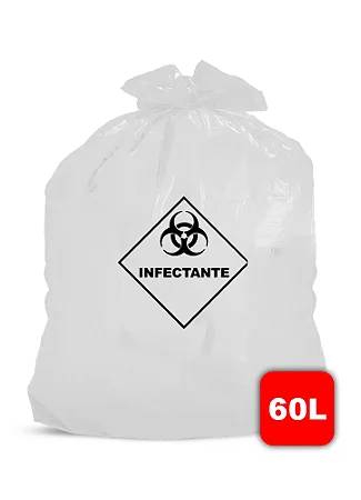 SACO PARA LIXO BRANCO HOSPITALAR  60L C/100