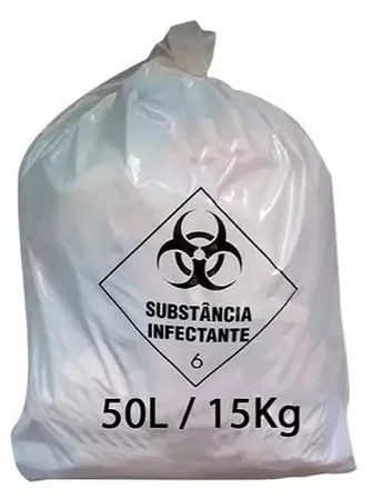 SACO PARA LIXO BRANCO HOSPITALAR  50L C/100