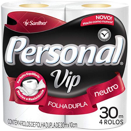 PAPEL HIGIÊNICO PERSONAL VIP FOLHA DUPLA C/4 - PVN44