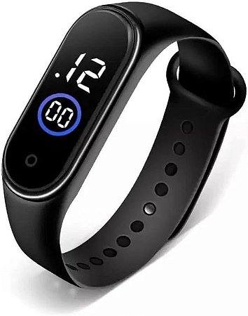 Relógio Digital Esportivo à Prova D'Água, LED, Pulseira de Silicone Colorida