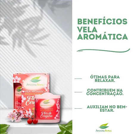 VELA PERFUMADA AMAZÔNIA AROMAS 60G - FLOR DE CEREJEIRA