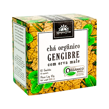Chá de Gengibre e Mate Orgânico Kampo De Ervas 10 Sachês