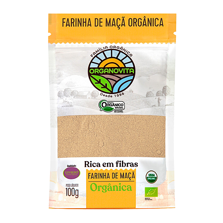 Farinha De Maçã Orgânica Organovita 100 g