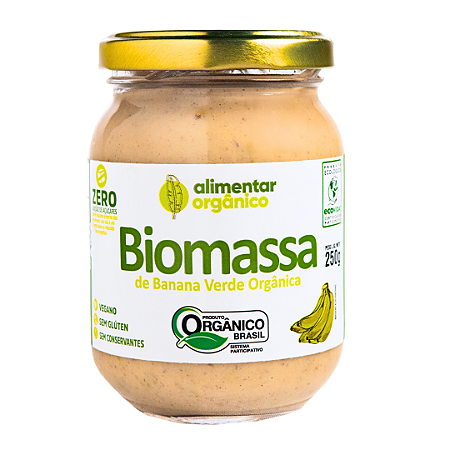 Biomassa de Banana Verde Integral Orgânica Alimentar 250 g