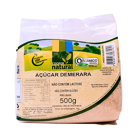 Açúcar Demerara Orgânico Coopernatural 500 g
