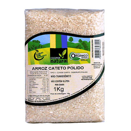 Arroz Cateto Polido Orgânico À Vácuo Coopernatural 1 kg
