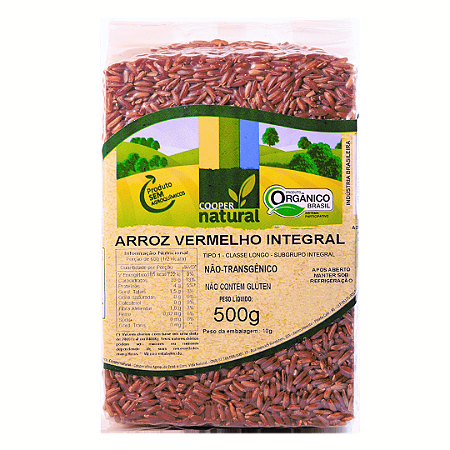 Arroz Vermelho Integral Orgânico À Vácuo Coopernatural 500 g