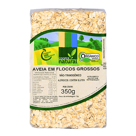 Aveia Em Flocos Grossos Orgânica À Vácuo Coopernatural 350 g