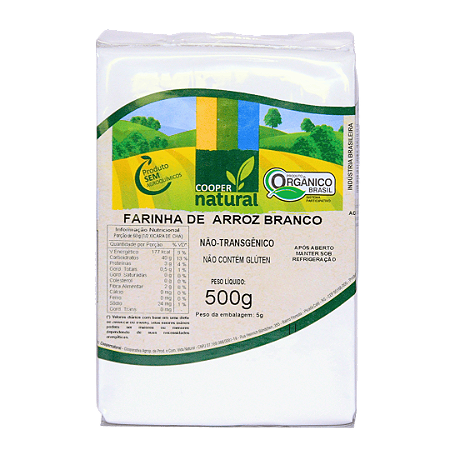 Farinha De Arroz Branco Orgânico À Vácuo Coopernatural 500 g