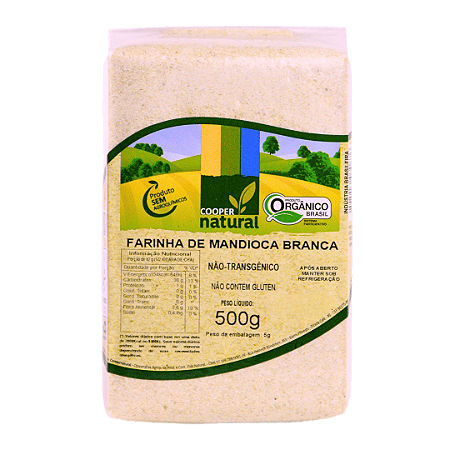Farinha De Mandioca Branca Orgânica À Vácuo Coopernatural 500 g