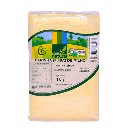 Farinha de Milho Amarela (Fubá) Orgânica À Vácuo Coopernatural 1 kg