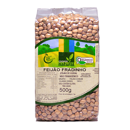 Feijão Fradinho (Feijão De Corda) Orgânico À Vácuo Coopernatural 500 g