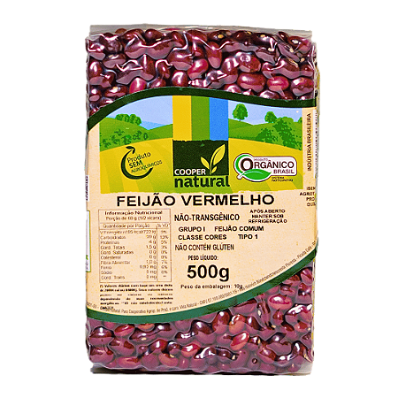 Feijão Vermelho Orgânico À Vácuo Coopernatural 500 g