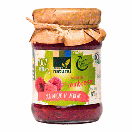 Geleia De Framboesa Sem Adição De Açúcar Orgânica Coopernatural 180 g