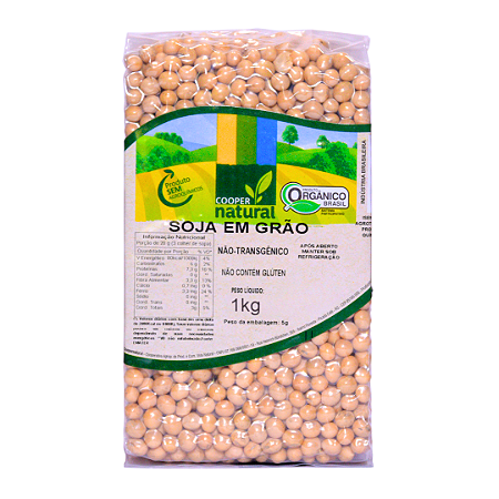Soja Em Grãos Orgânico À Vácuo Coopernatural 1 kg