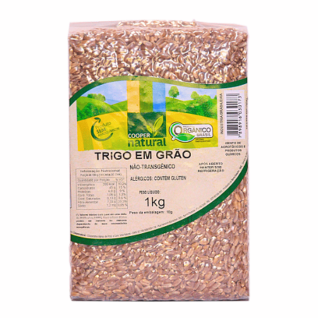 Trigo Em Grãos Orgânico À Vácuo Coopernatural 1 kg